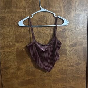 Elegant Brown Striped Women's Top